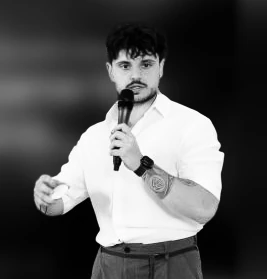 Rostyslav Chabria, founder of EthicGuard, speaking at a talk